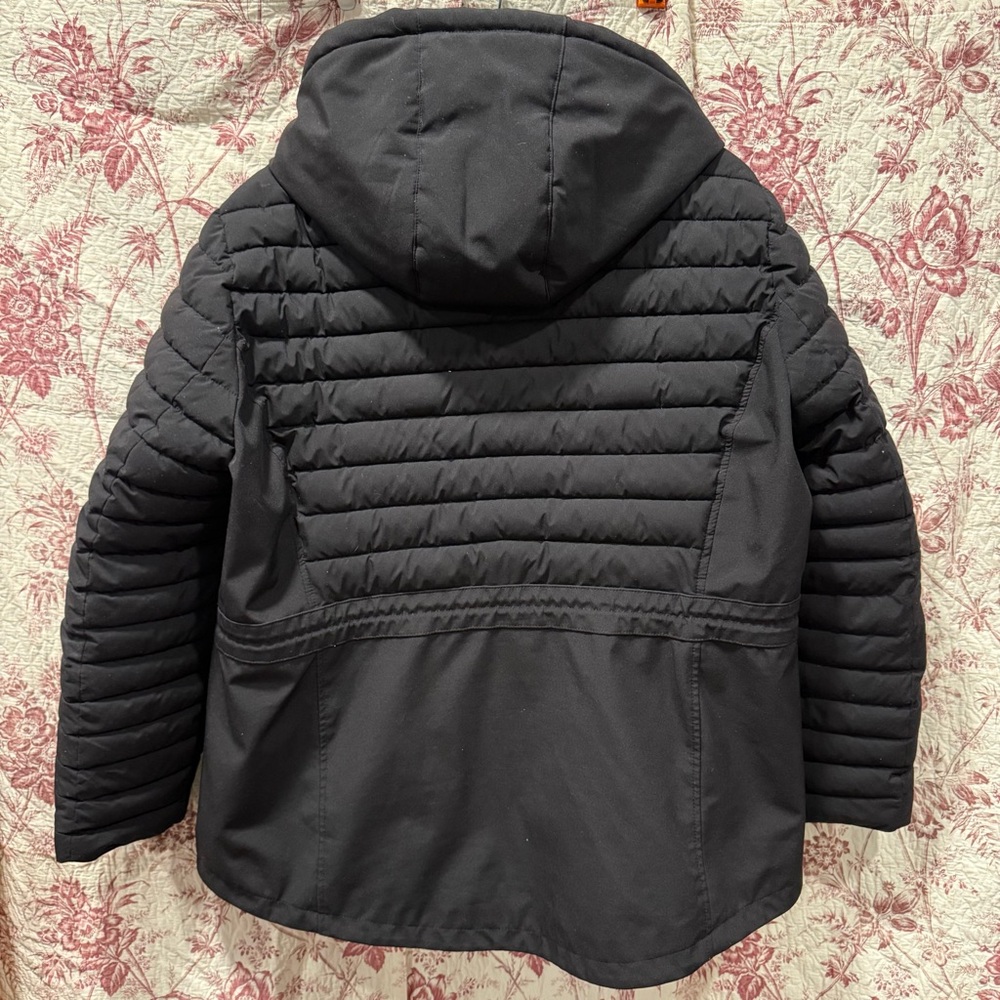 Tommy Hilfiger Black Hooded Puffer Jacket Women’s XXL Logo Sleeves - Picture 8 of 11